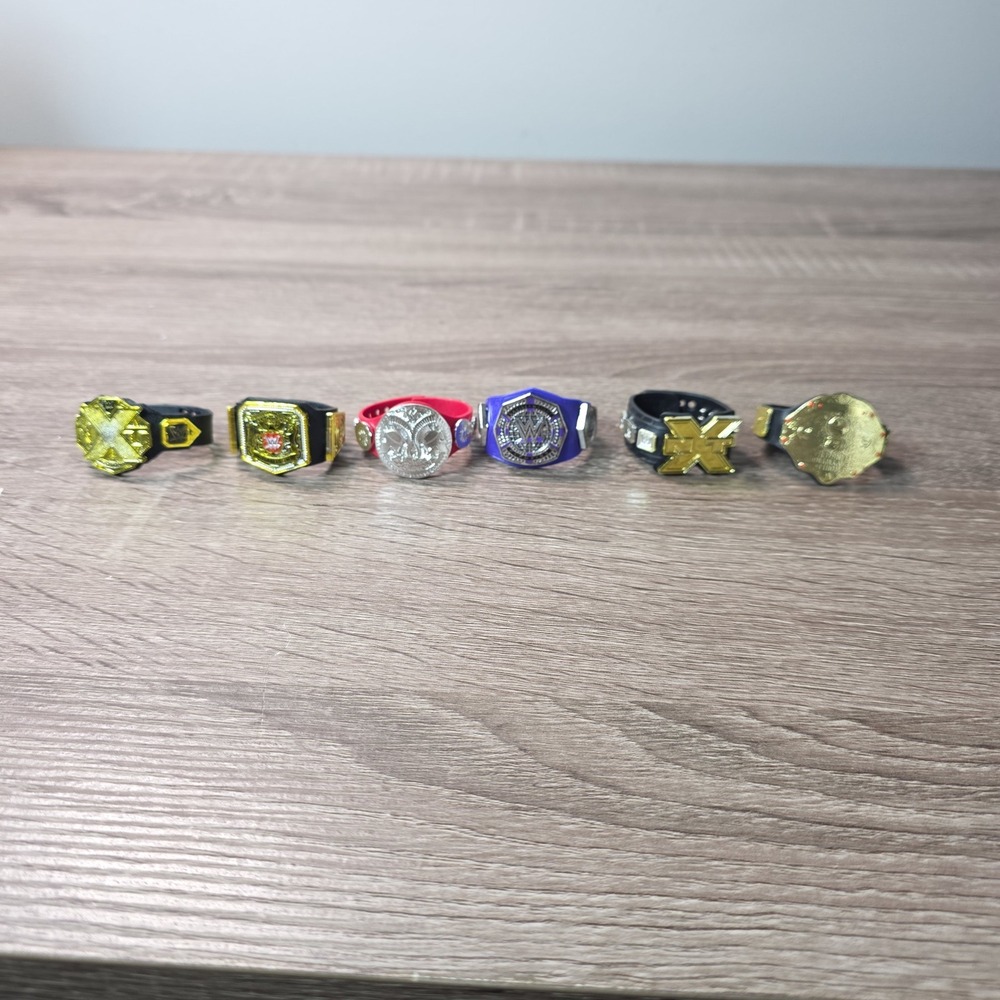 Mattel WWE Wrestling Action Figure Belt Lot NXT UK Cruiserweight Big Gold 6pc